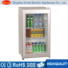 transparent showcase mini bar refrigerator small size